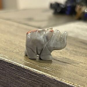 African Bloodstone Rhino Figurine
